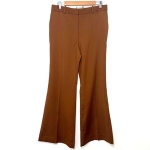COS Wool Flared Wide Leg Twill Pant - Brown 10